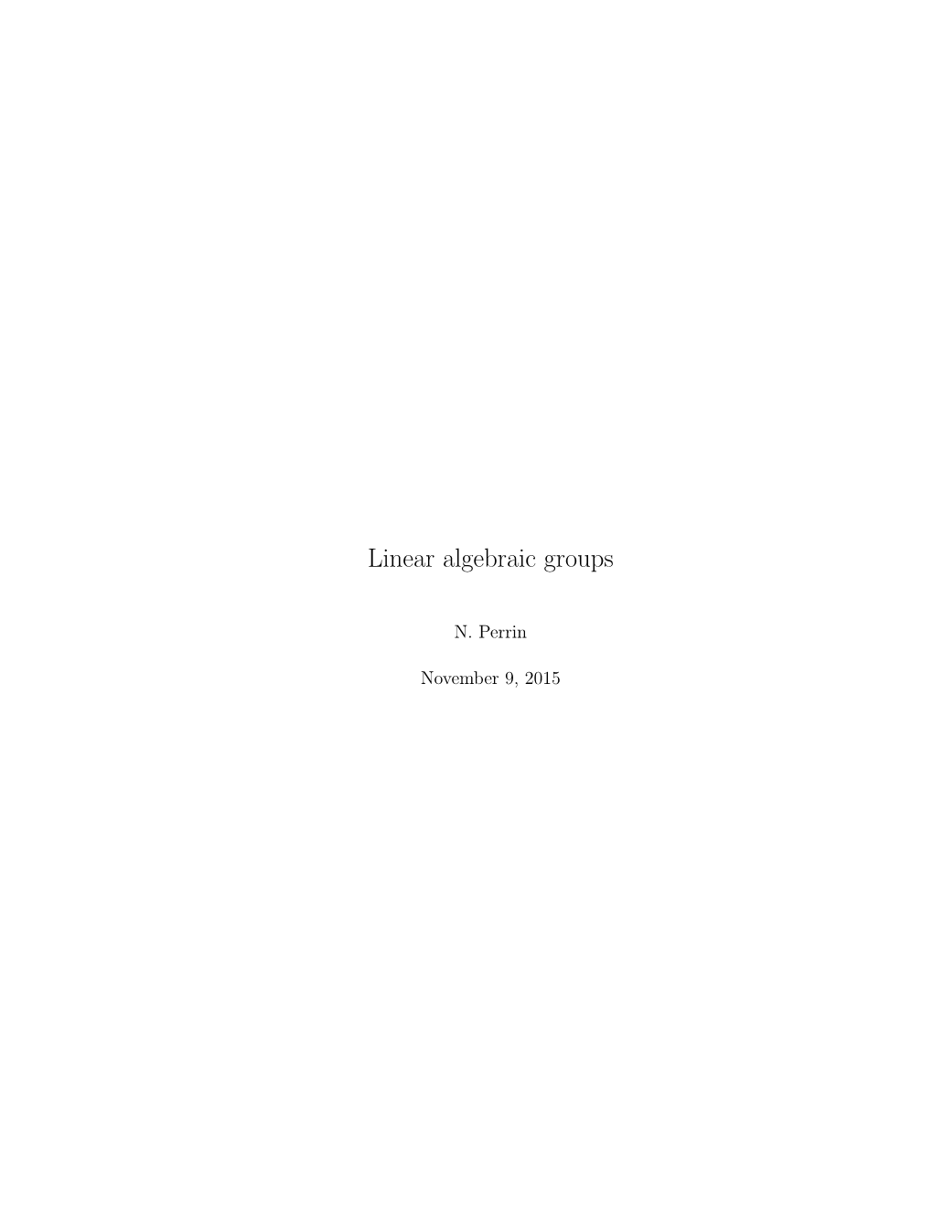 Linear Algebraic Groups