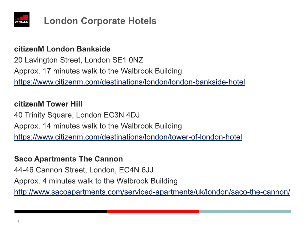 London Corporate Hotels Citizenm London Bankside 20 Lavington Street, London SE1 0NZ Approx