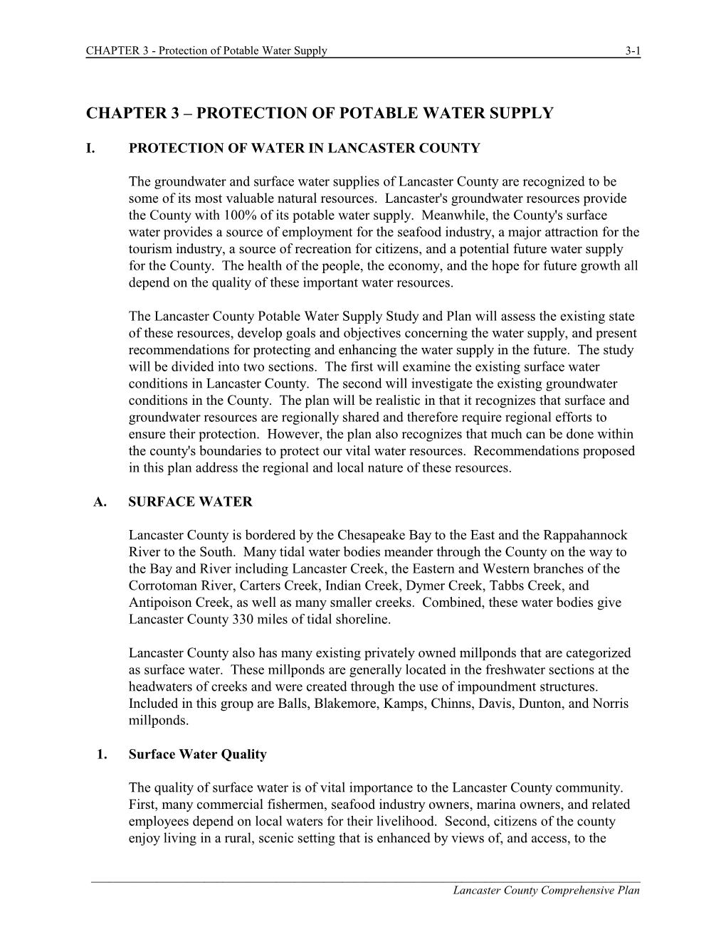 Chapter 3: Protection of Potable Water Supply