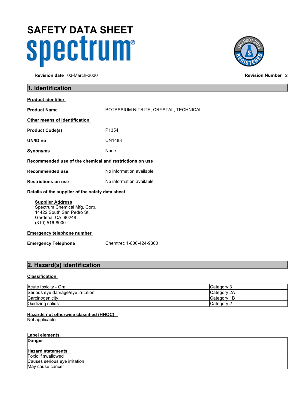 Safety Data Sheet