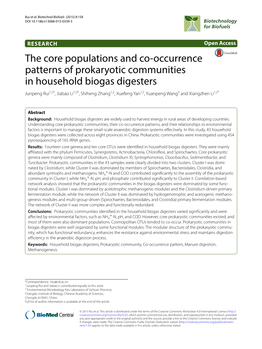 The Core Populations and Co-Occurrence Patterns Of