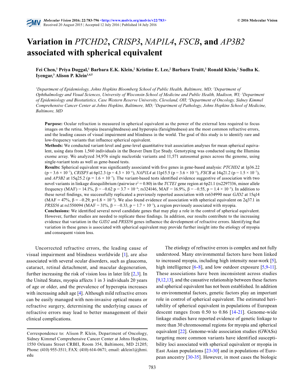 Associated with Spherical Equivalent