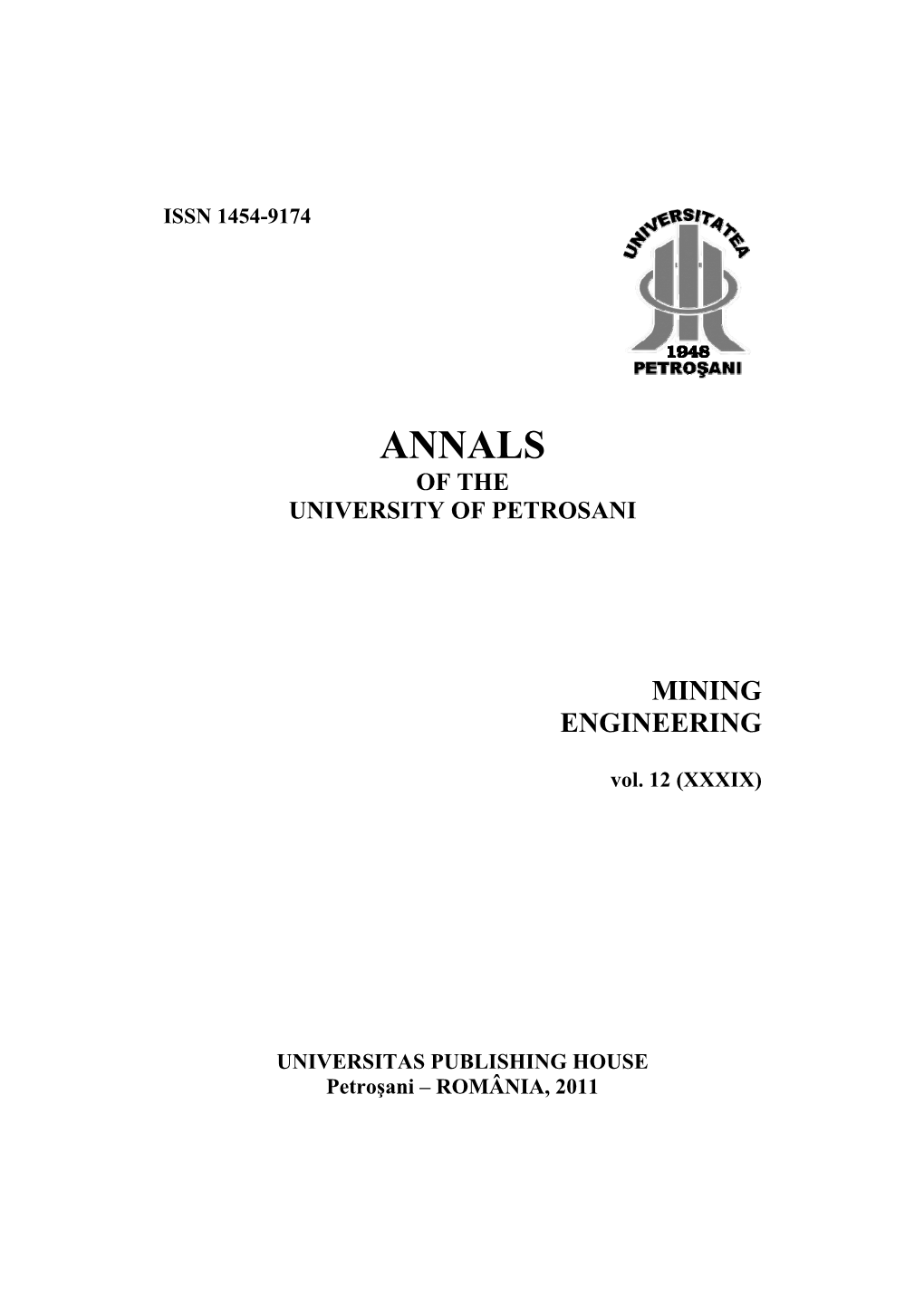 Annals of UPET