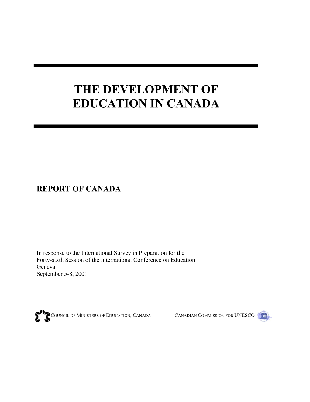 The Development of Education in Canada