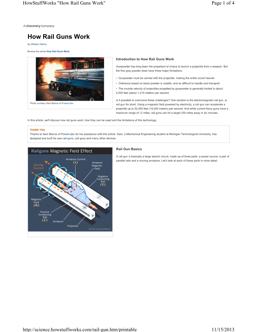 How Rail Guns Work" Page 1 of 4