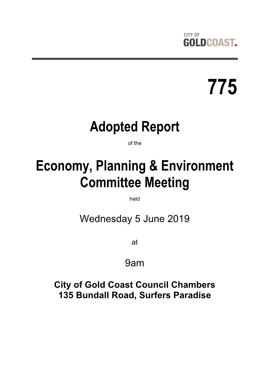 775 Economy, Planning and Environment Committee