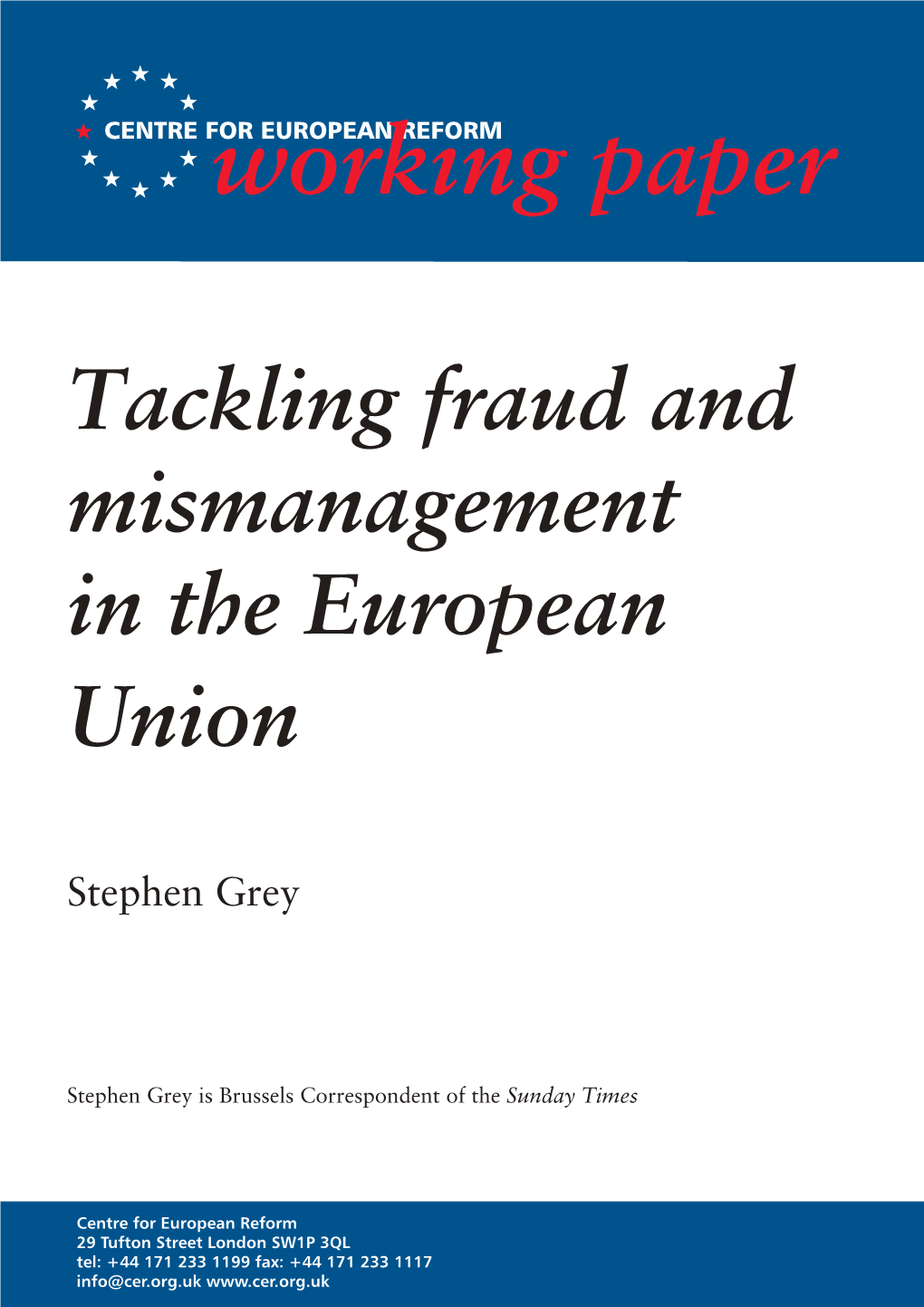 Tackling Fraud and Mismanagement in the European Union