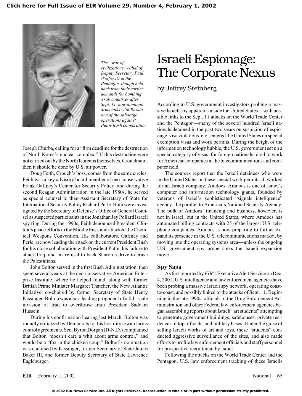 Israeli Espionage: the Corporate Nexus