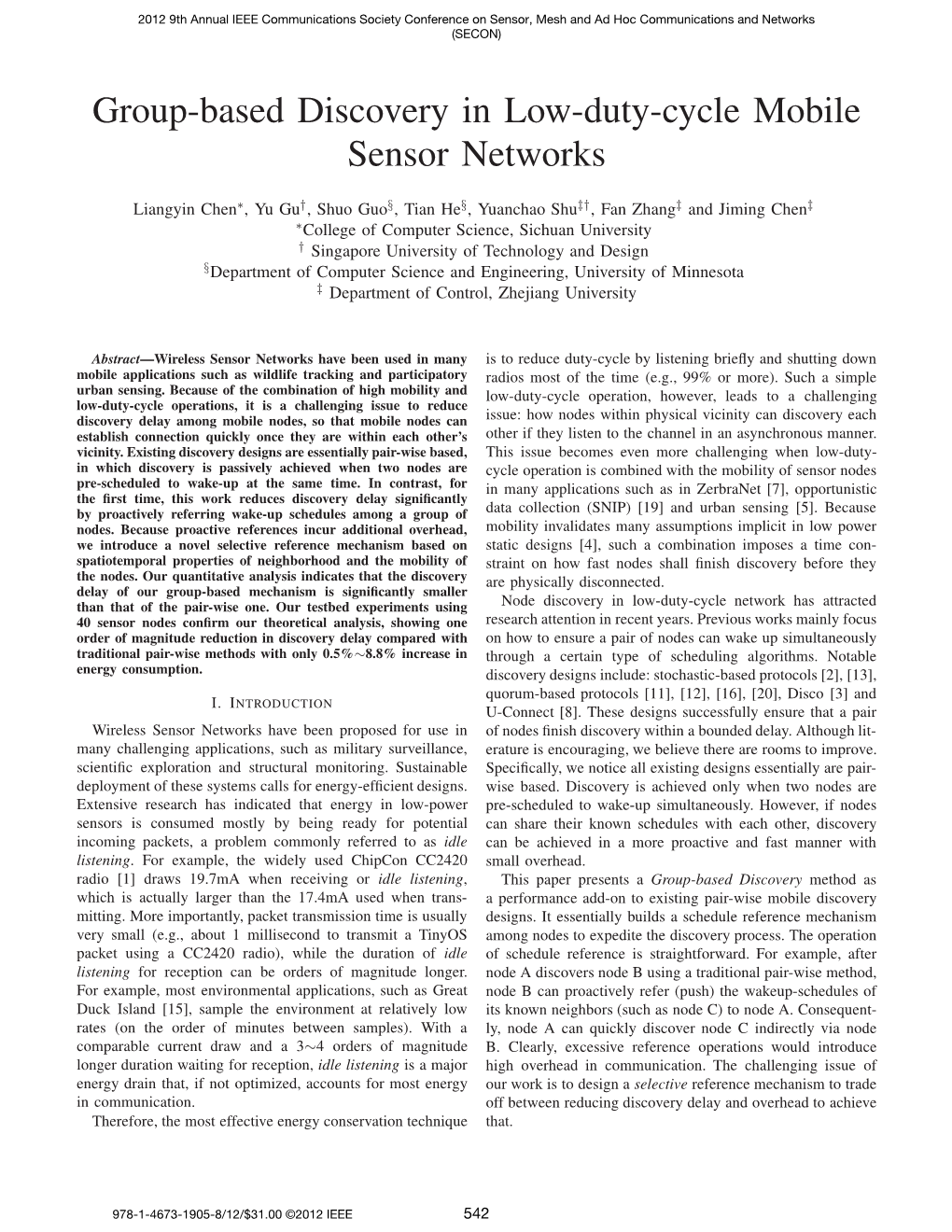 Group-Based Discovery in Low-Duty-Cycle Mobile Sensor Networks