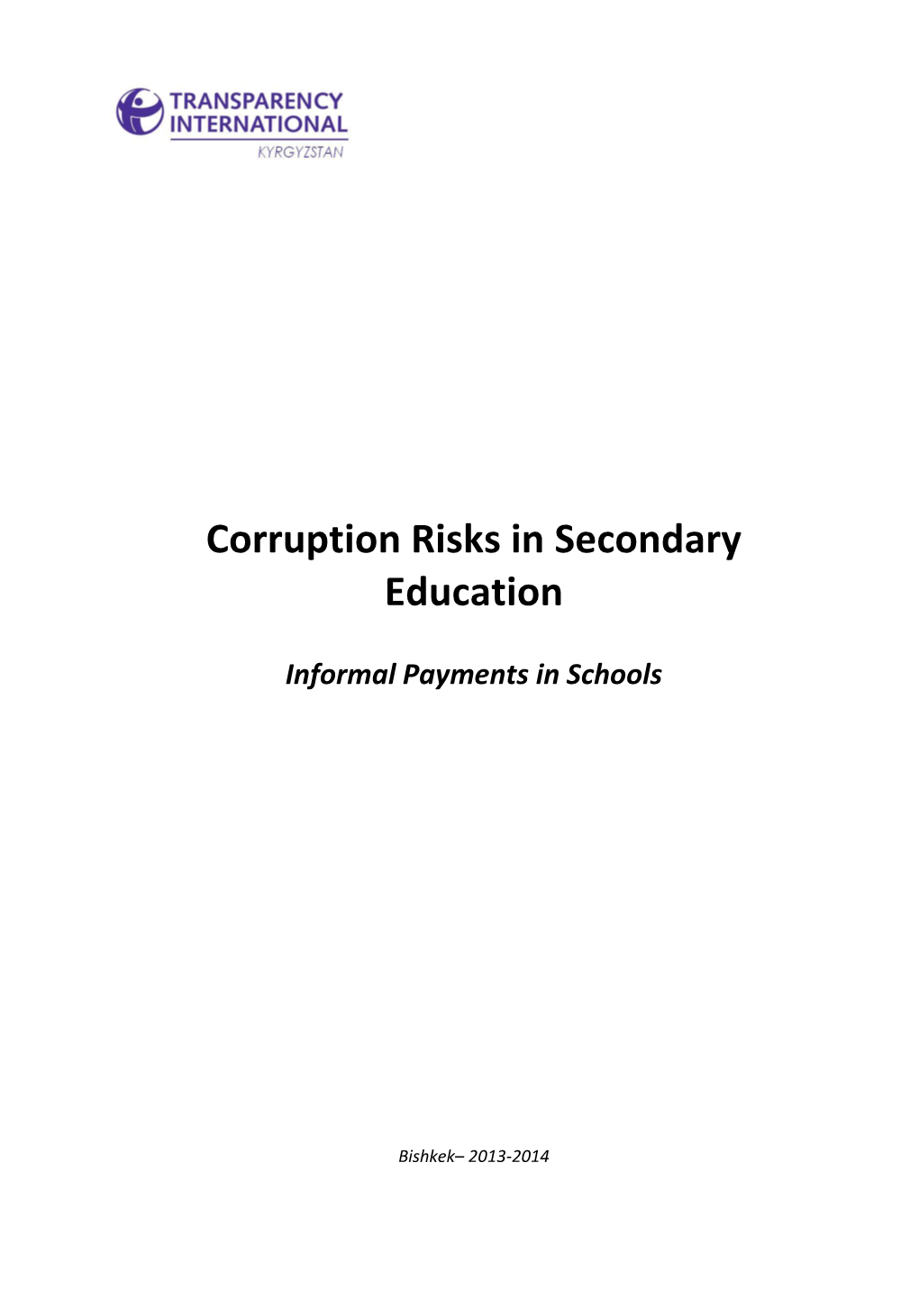 Corruption Risks in Secondary Education