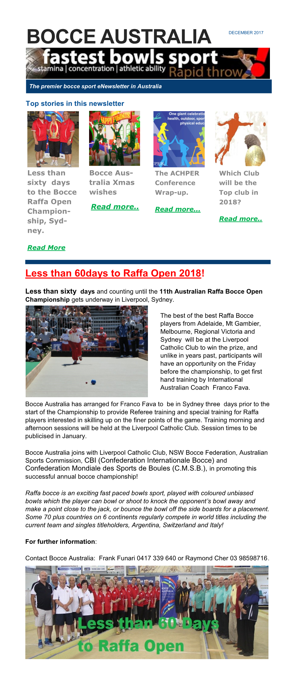 Bocce Australia December 2017