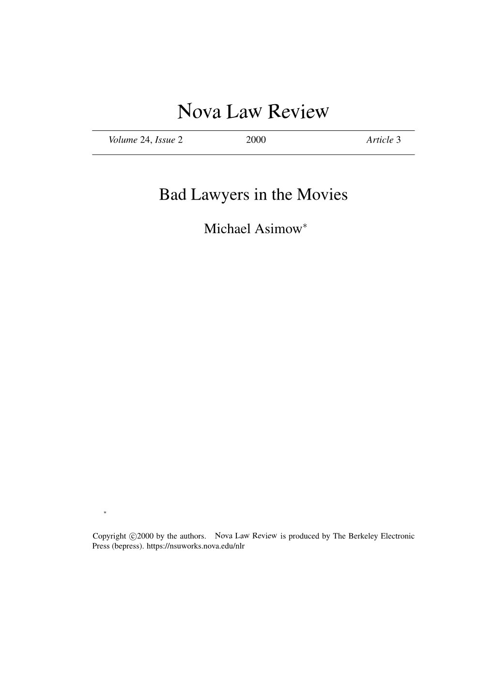 Bad Lawyers in the Movies