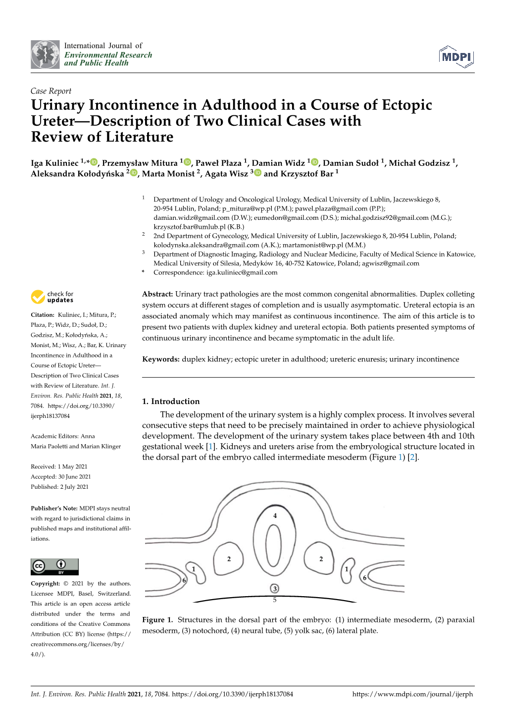 Urinary Incontinence in Adulthood in a Course of Ectopic Ureter—Description of Two Clinical Cases with Review of Literature