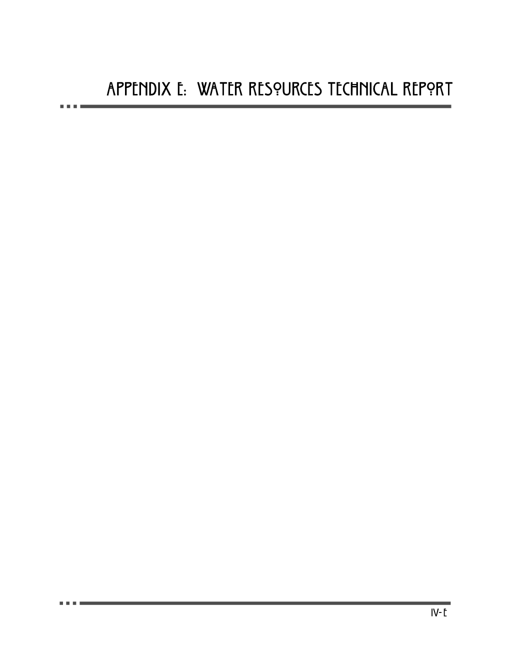 Water Resources Technical Report