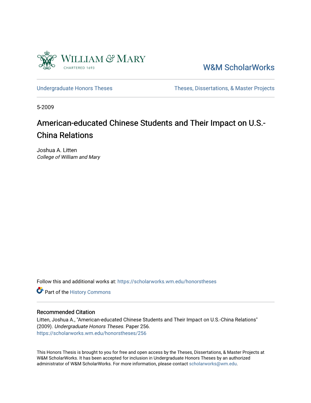 American-Educated Chinese Students and Their Impact on U.S.-China Relations