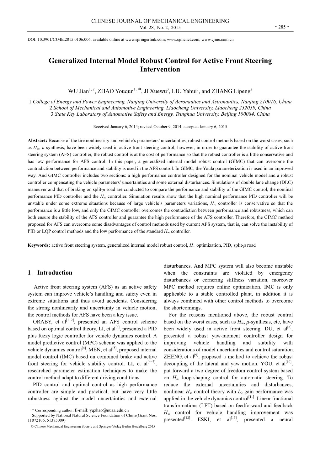 Generalized Internal Model Robust Control for Active Front Steering Intervention