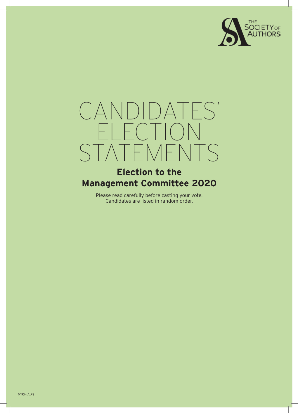 Candidates' Election Statements