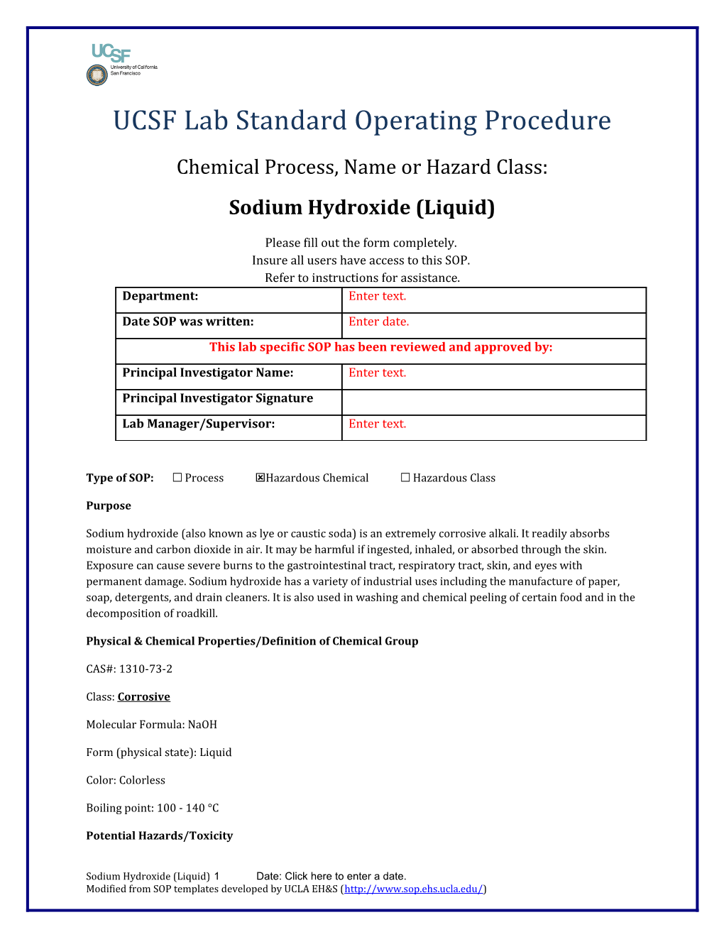 UCSF Lab Standard Operating Procedure s22