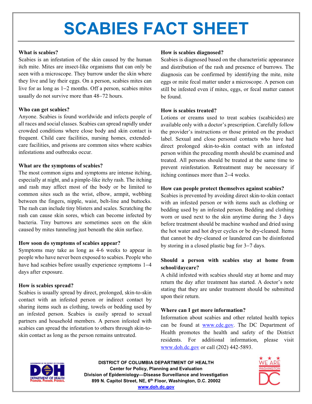 Scabies Fact Sheet