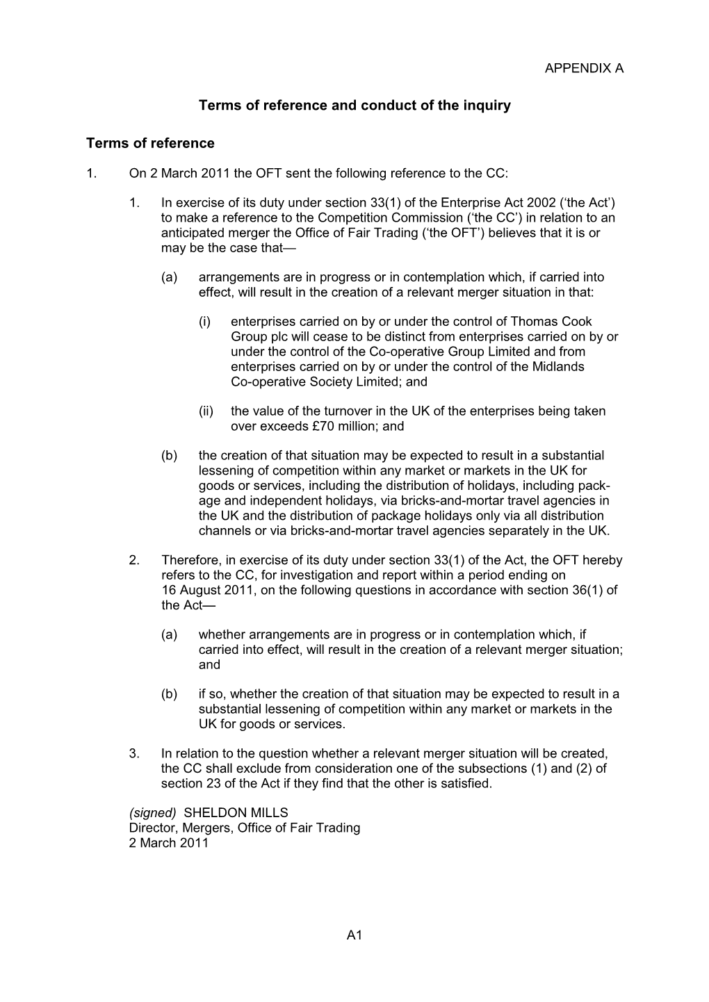 Thomas Cook/Co-Op/Midlands Joint Venture Final Report: Appendices