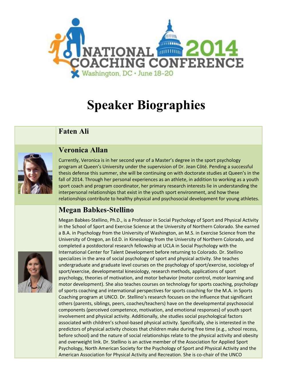 Speaker Biographies