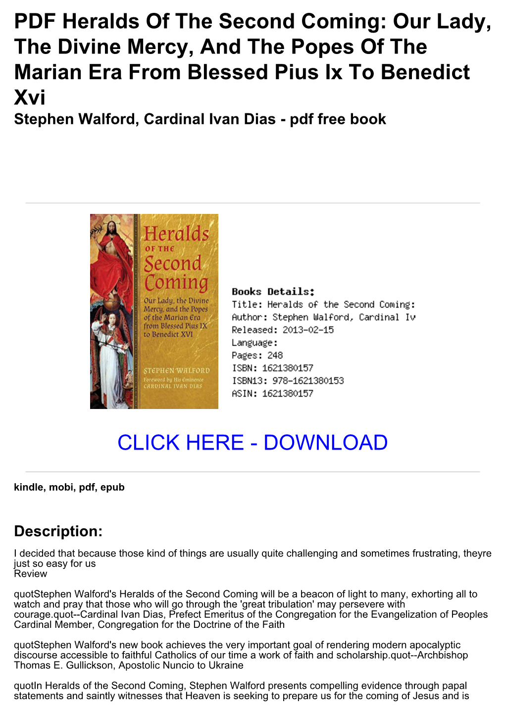 [8F0b541] PDF Heralds of the Second Coming: Our