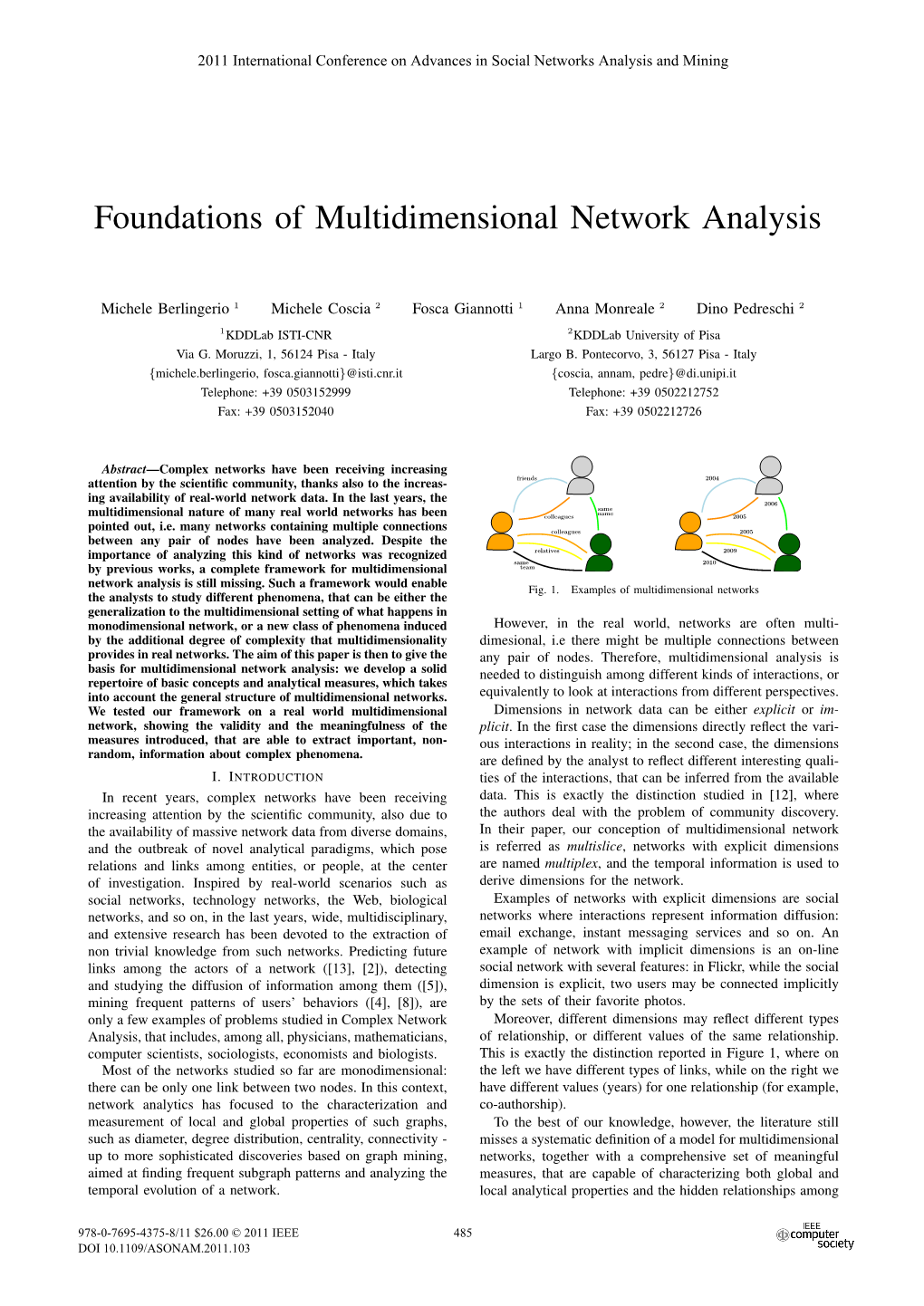 Foundations of Multidimensional Network Analysis