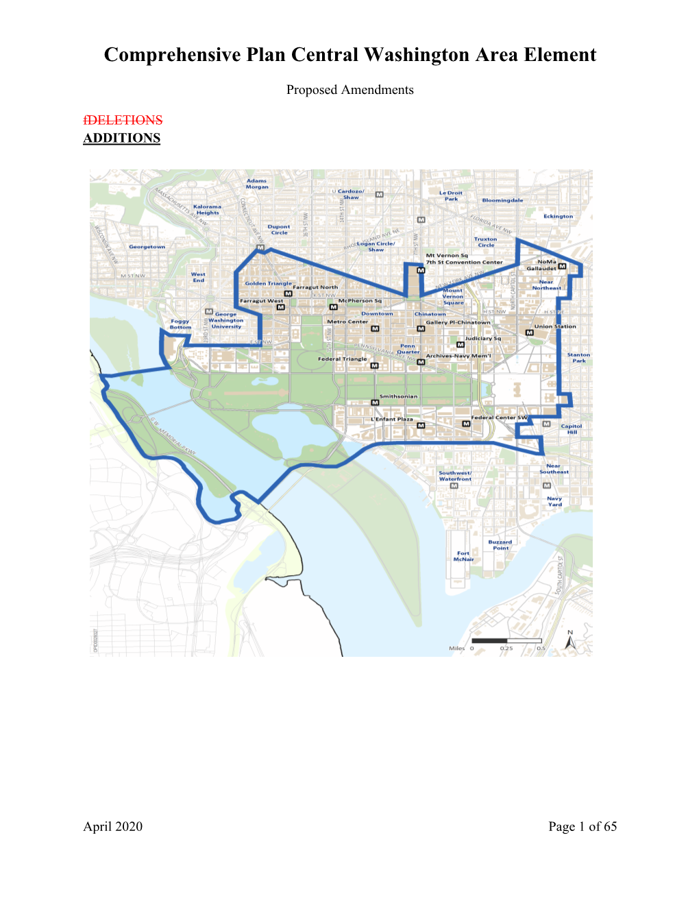 Comprehensive Plan Central Washington Area Element