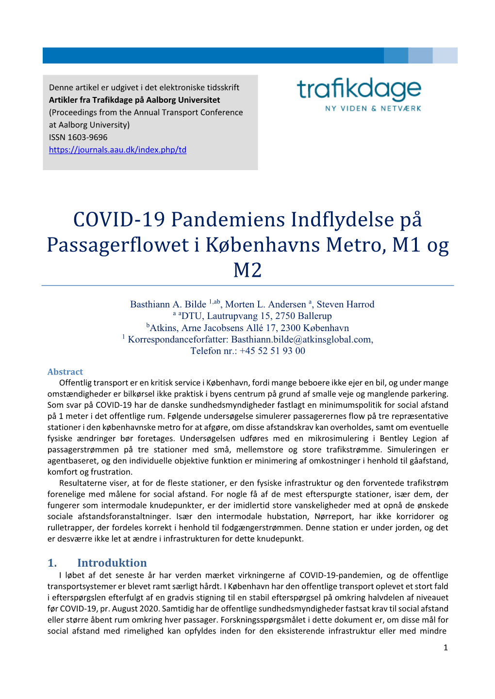 COVID-19 Pandemiens Indflydelse På Passagerflowet I