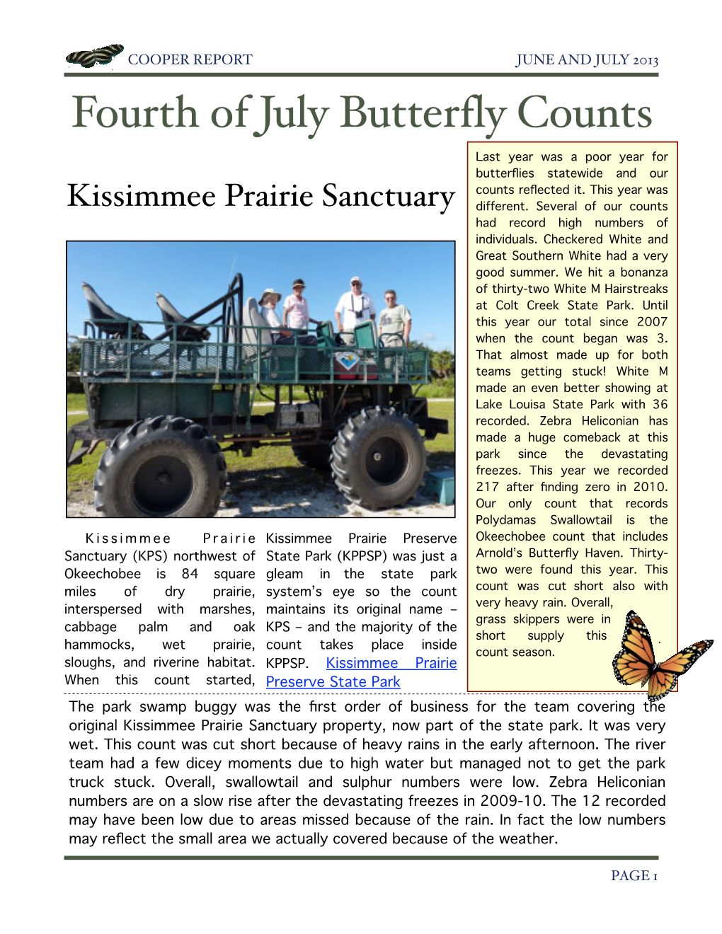 Fourth of July Butterfly Counts June