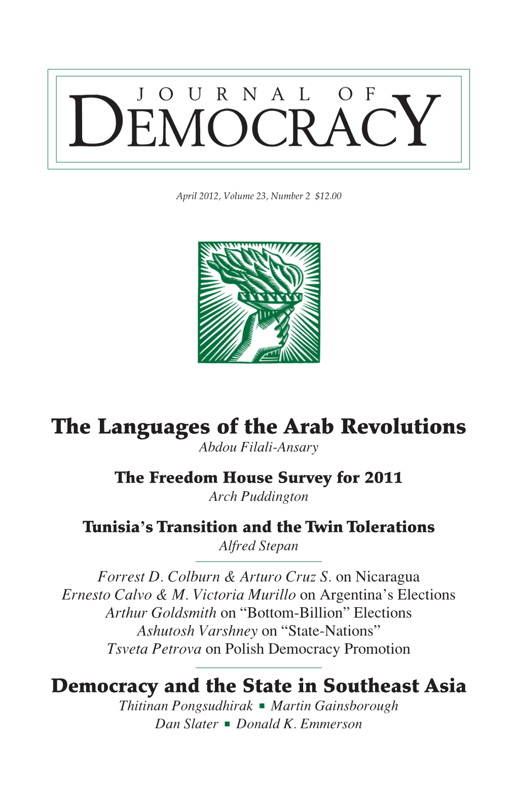 The Languages of the Arab Revolutions Abdou Filali-Ansary the Freedom House Survey for 2011 Arch Puddington