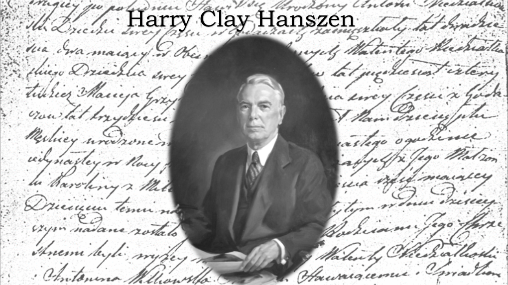 Harry Clay Hanszen This Is a Letter from J.T