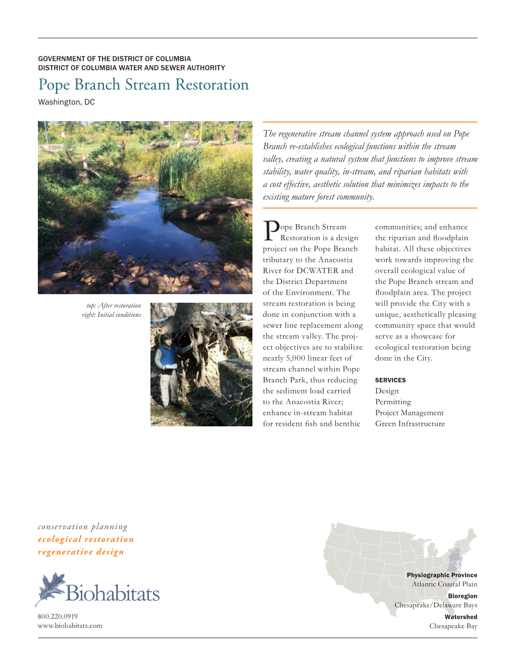 Pope Branch Stream Restoration Washington, DC