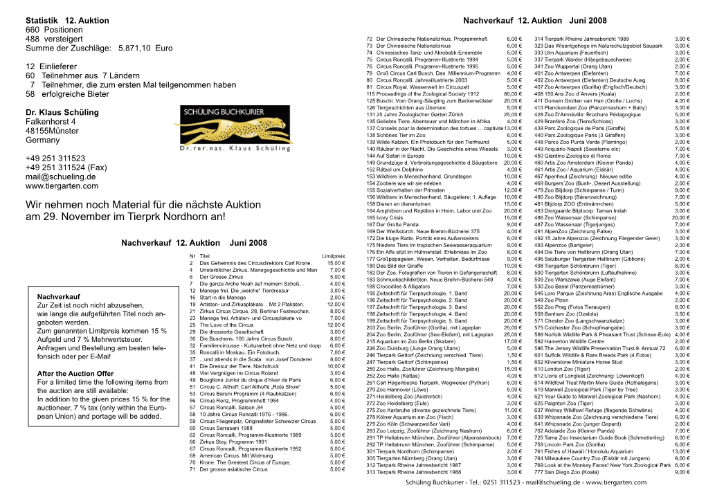 Wir Nehmen Noch Material Für Die Nächste Auktion Am 29. November