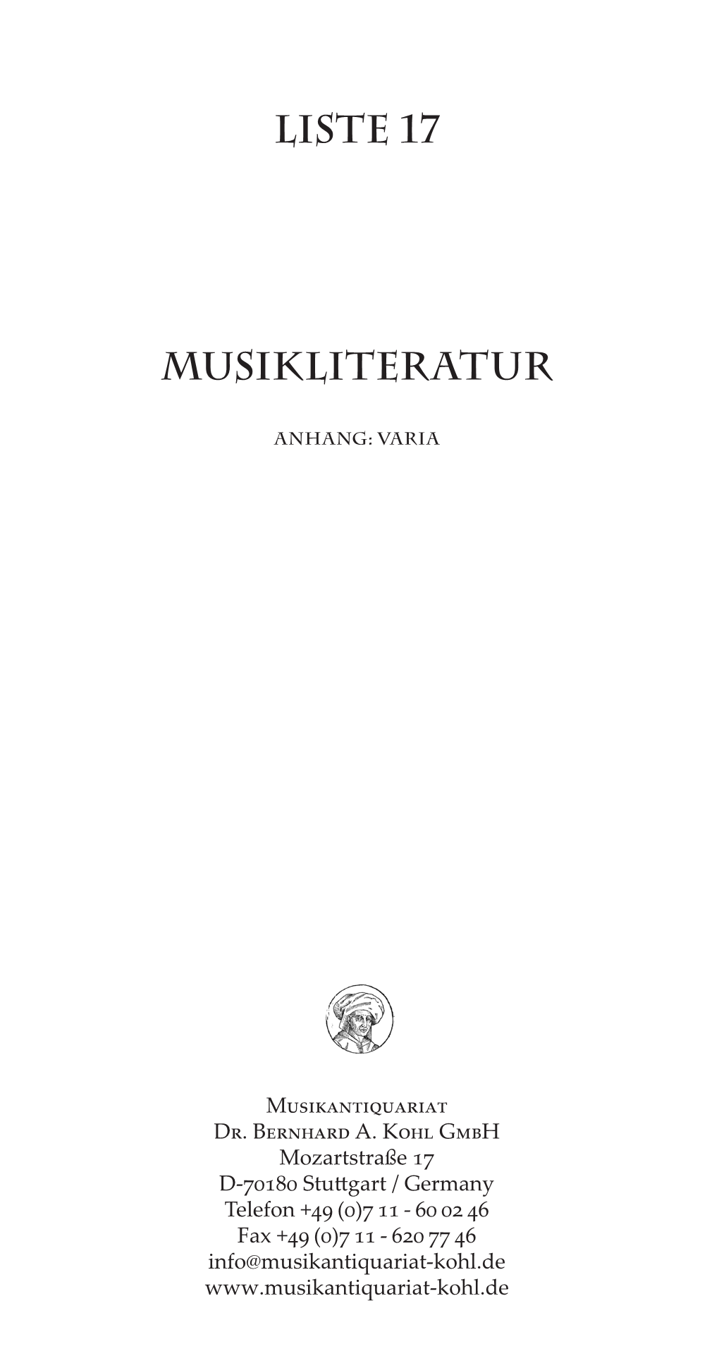 Liste 17 Musikliteratur