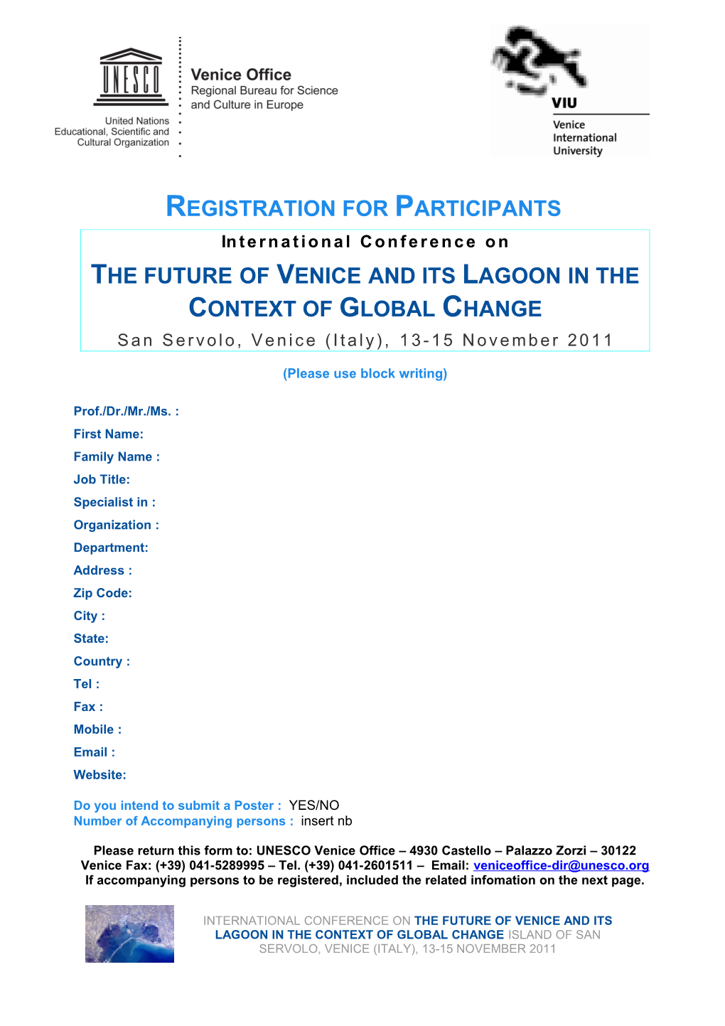 The Future of Venice and Its Lagoon in the Context of Global Change