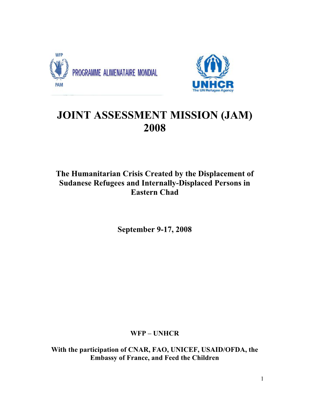 Joint Assessment Mission (Jam) 2008