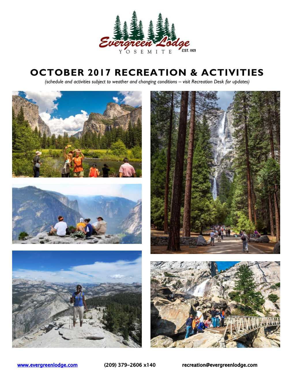 October 2017 Recreation & Activities