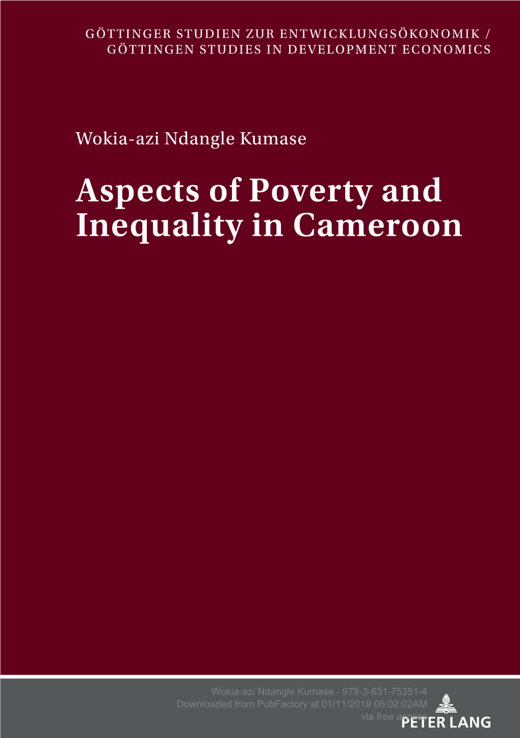 Aspects of Poverty and Inequality in Cameroon