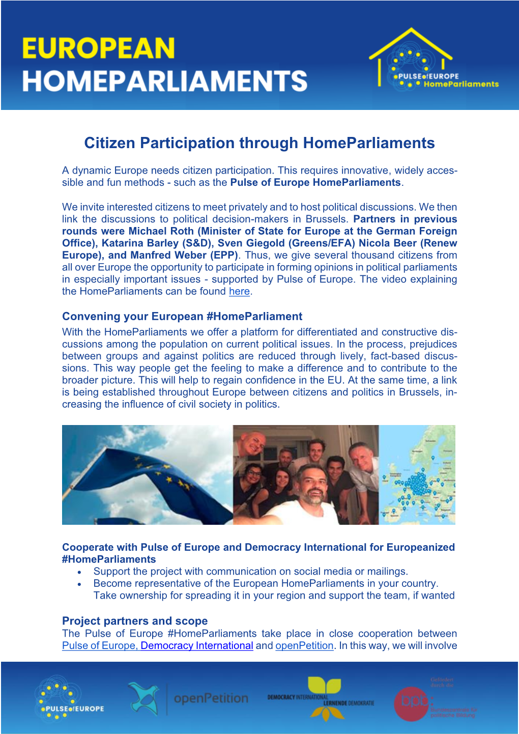 Citizen Participation Through Homeparliaments