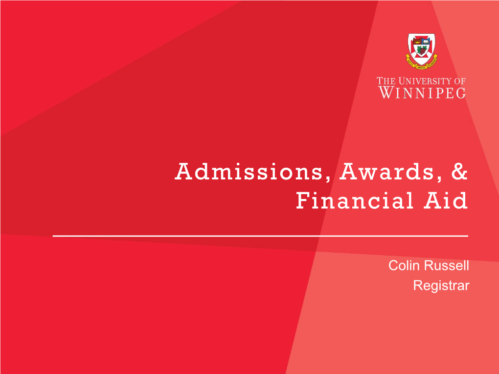 Admissions, Awards, & Financial
