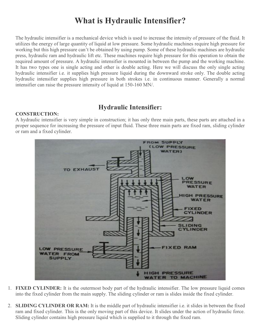 What Is Hydraulic Intensifier?