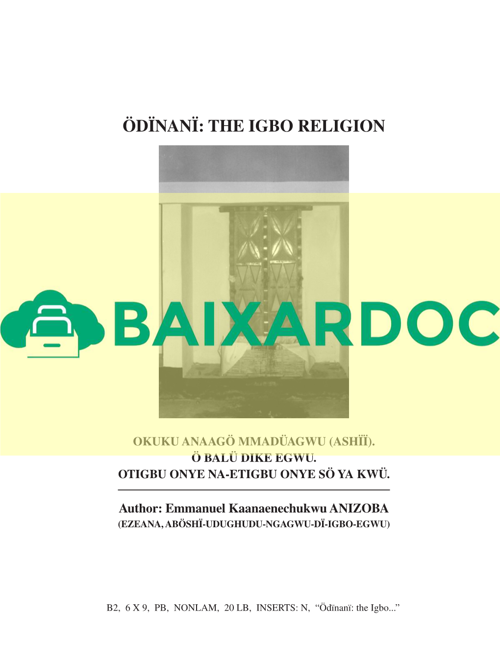 Odinani the Igbo Religion Ebook