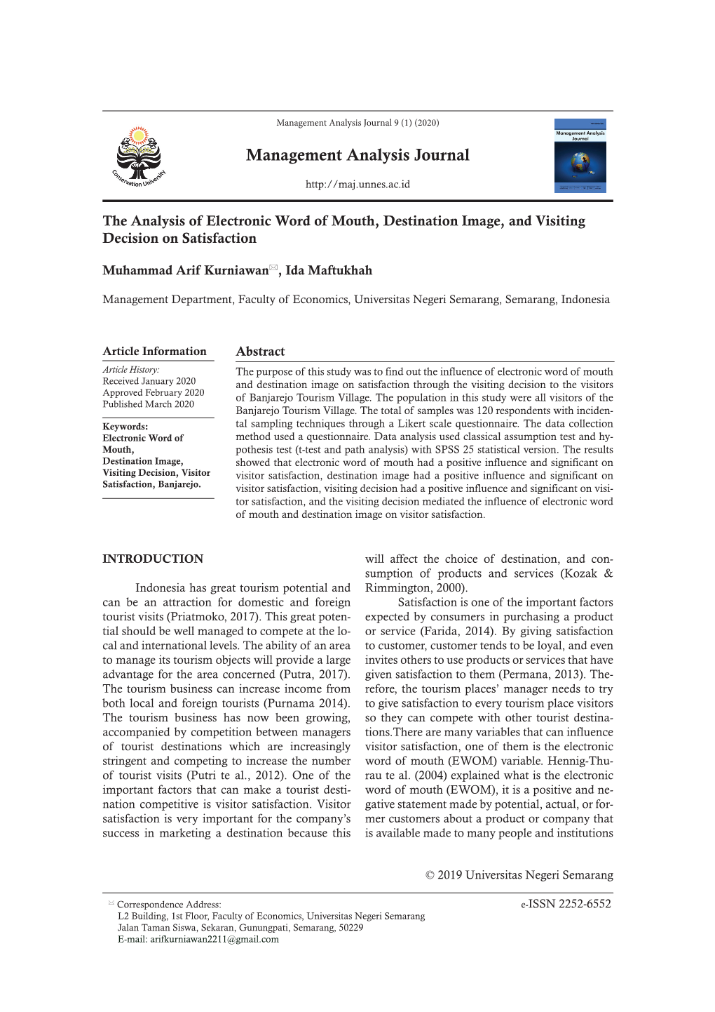 Management Analysis Journal 9 (1) (2020)