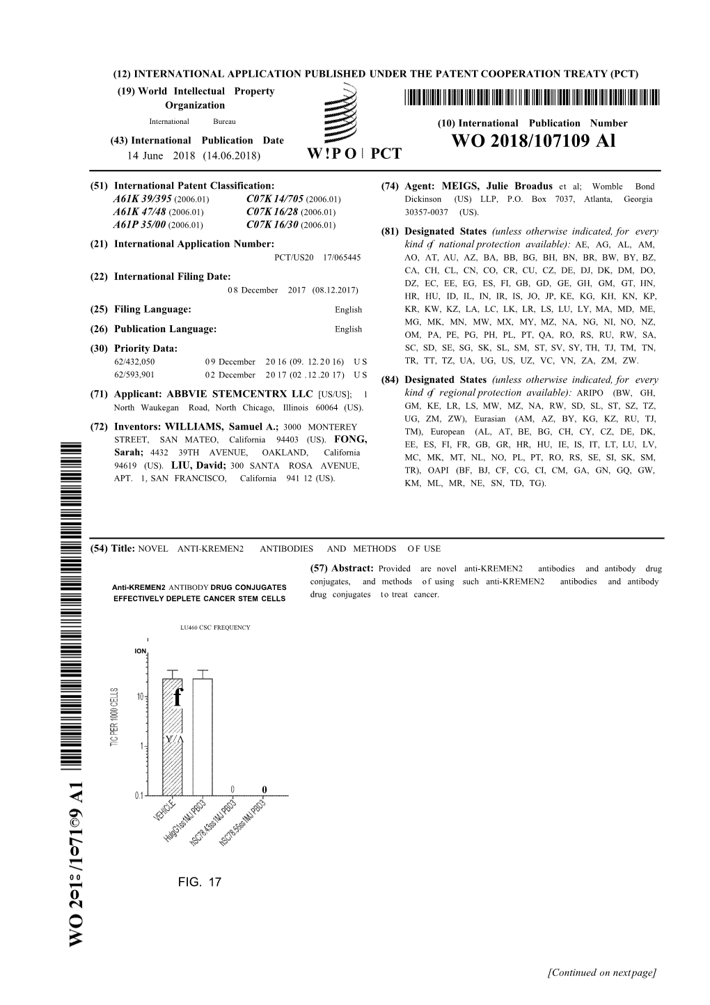WO 2018/107109 Al 14 June 2018 (14.06.2018) W !P O PCT