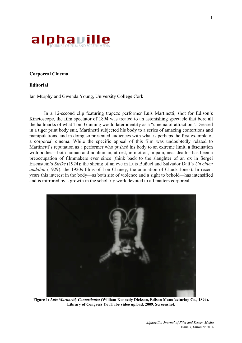 1 Corporeal Cinema Editorial Ian Murphy and Gwenda Young