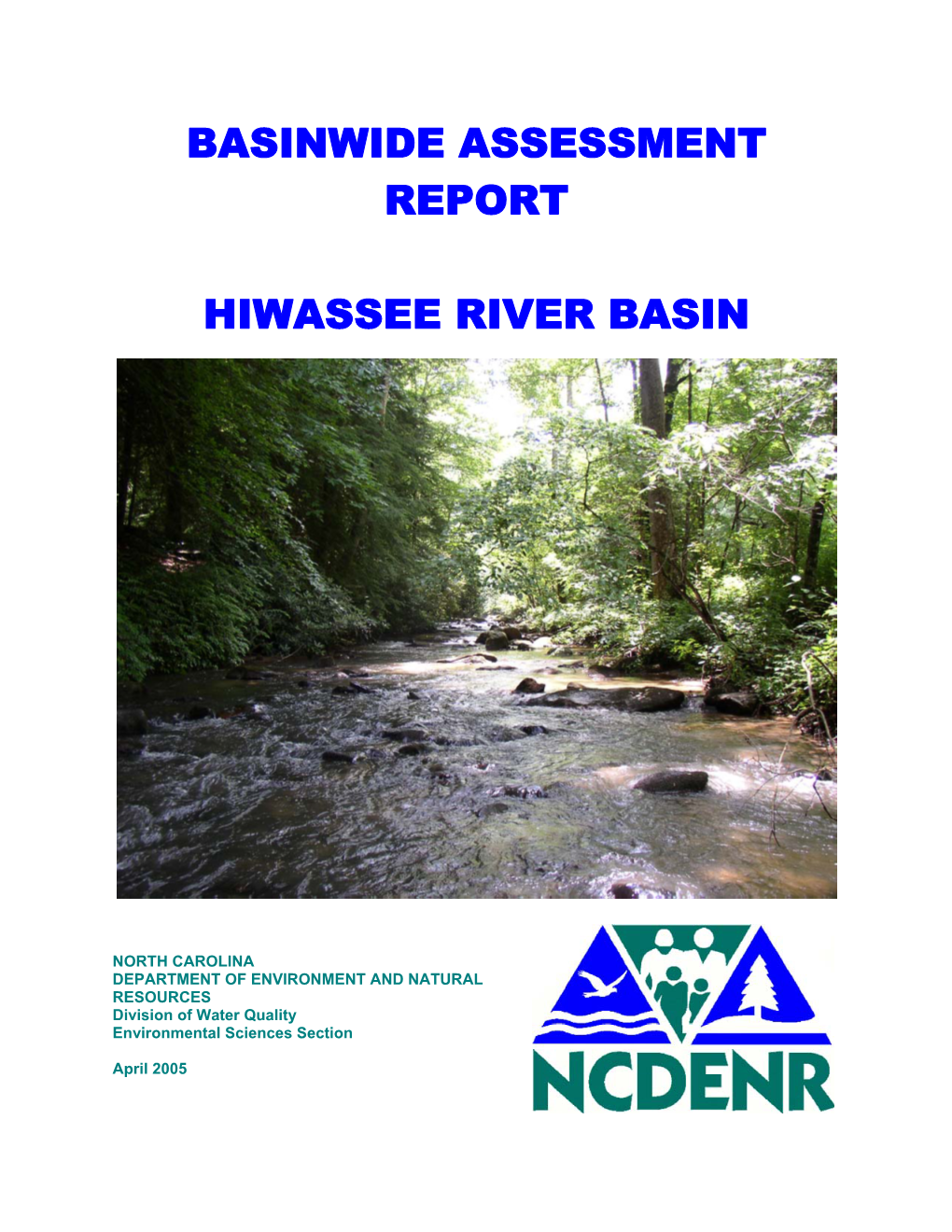 Basinwide Assessment Report Hiwassee River Basin