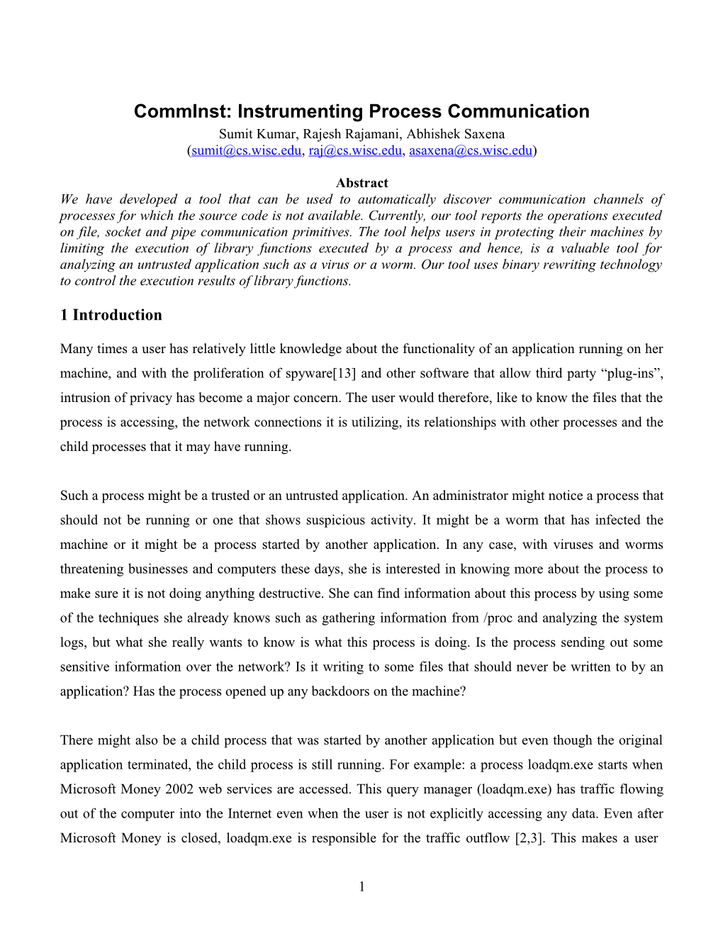 Comminst: Instrumenting Process Communication