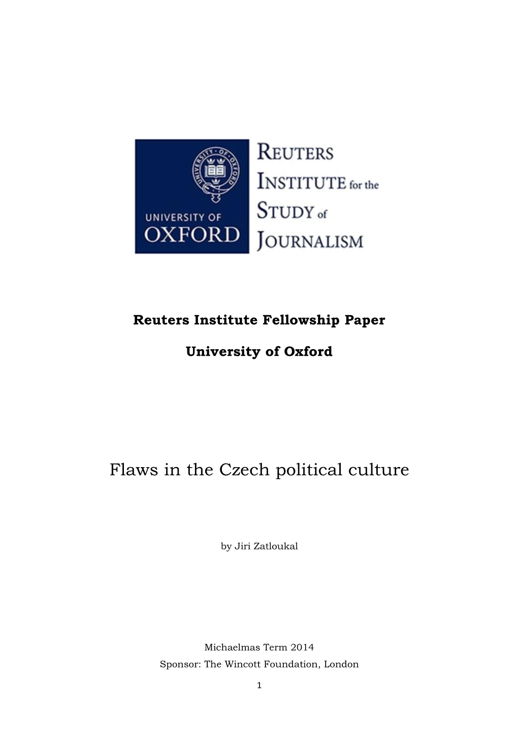 Flaws in the Czech Political Culture