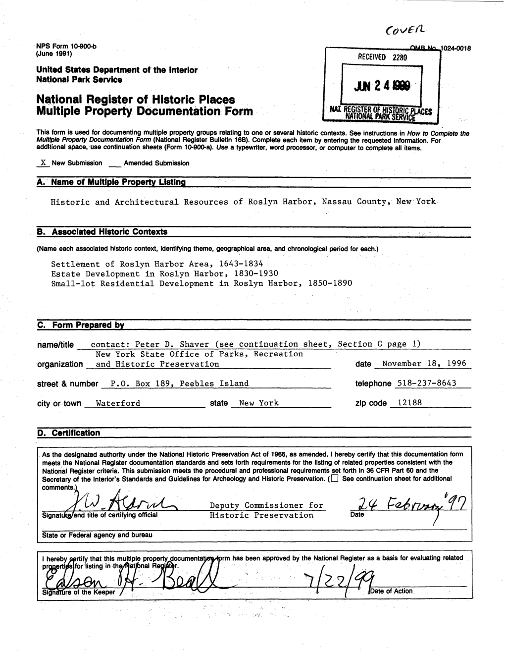 National Register of Historic Places Multiple Property Documentation Form NAT.RE(